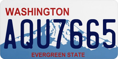 WA license plate AQU7665