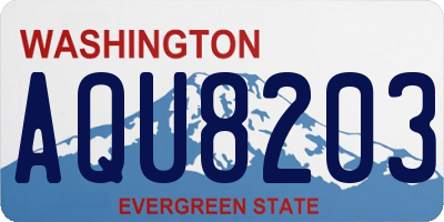 WA license plate AQU8203