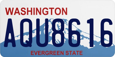 WA license plate AQU8616