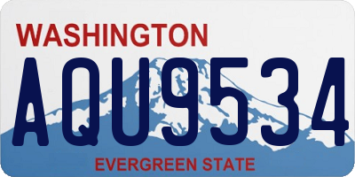 WA license plate AQU9534