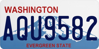 WA license plate AQU9582