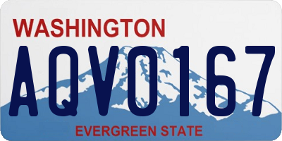 WA license plate AQV0167
