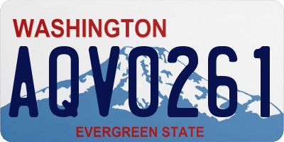 WA license plate AQV0261