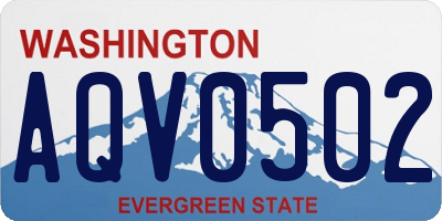 WA license plate AQV0502