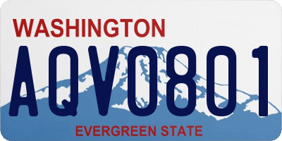 WA license plate AQV0801