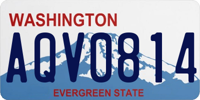WA license plate AQV0814