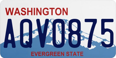 WA license plate AQV0875