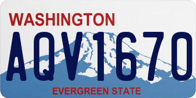 WA license plate AQV1670