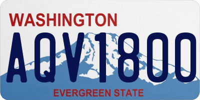 WA license plate AQV1800