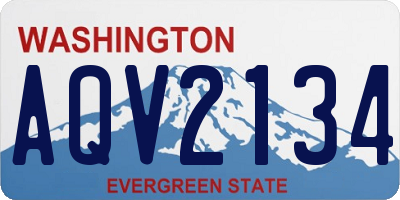 WA license plate AQV2134