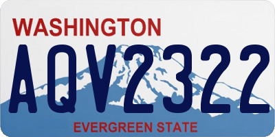 WA license plate AQV2322
