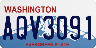 WA license plate AQV3091