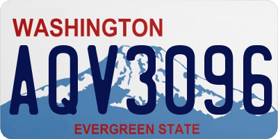 WA license plate AQV3096