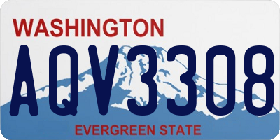WA license plate AQV3308