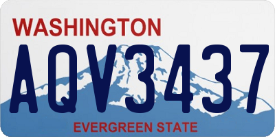 WA license plate AQV3437