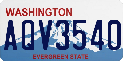 WA license plate AQV3540