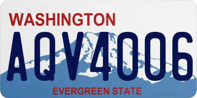 WA license plate AQV4006