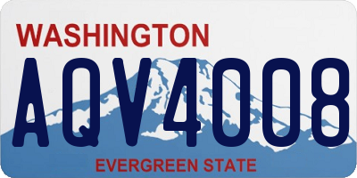 WA license plate AQV4008
