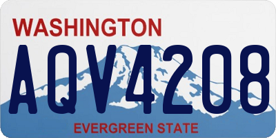 WA license plate AQV4208