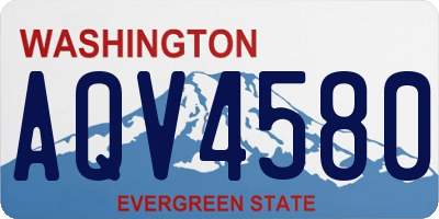 WA license plate AQV4580