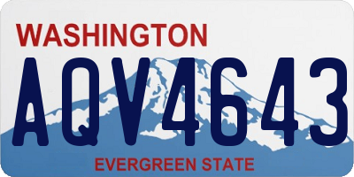 WA license plate AQV4643