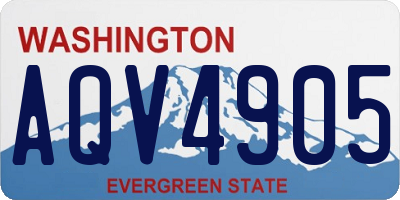 WA license plate AQV4905
