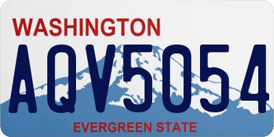 WA license plate AQV5054