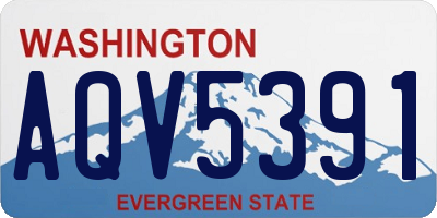 WA license plate AQV5391