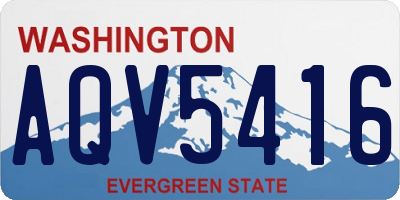 WA license plate AQV5416