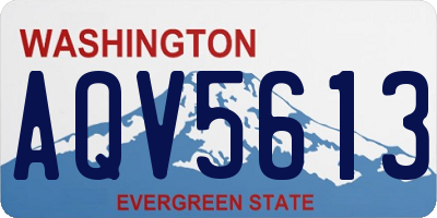 WA license plate AQV5613