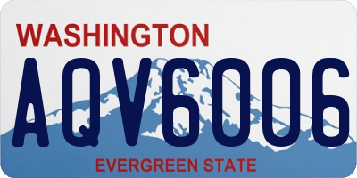 WA license plate AQV6006