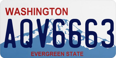 WA license plate AQV6663