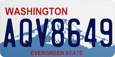 WA license plate AQV8649