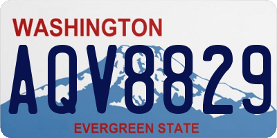 WA license plate AQV8829