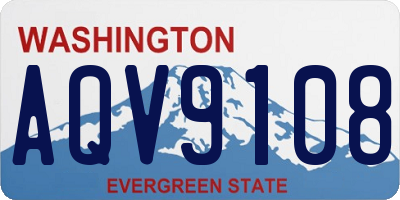 WA license plate AQV9108