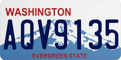 WA license plate AQV9135