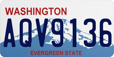 WA license plate AQV9136