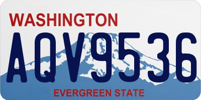 WA license plate AQV9536