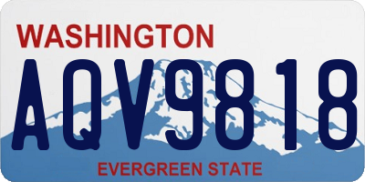 WA license plate AQV9818