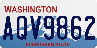 WA license plate AQV9862