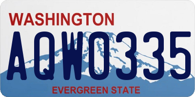 WA license plate AQW0335