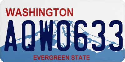 WA license plate AQW0633