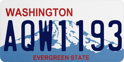 WA license plate AQW1193