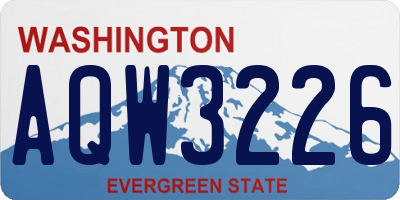 WA license plate AQW3226