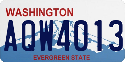 WA license plate AQW4013