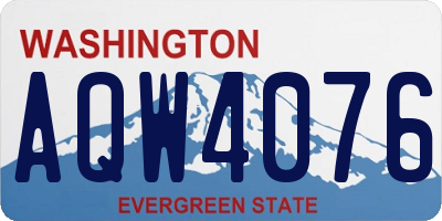 WA license plate AQW4076