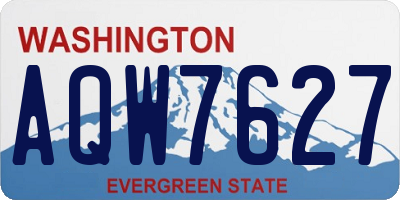 WA license plate AQW7627