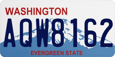 WA license plate AQW8162