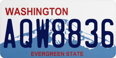 WA license plate AQW8836