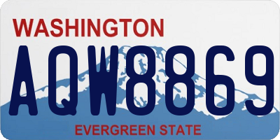 WA license plate AQW8869